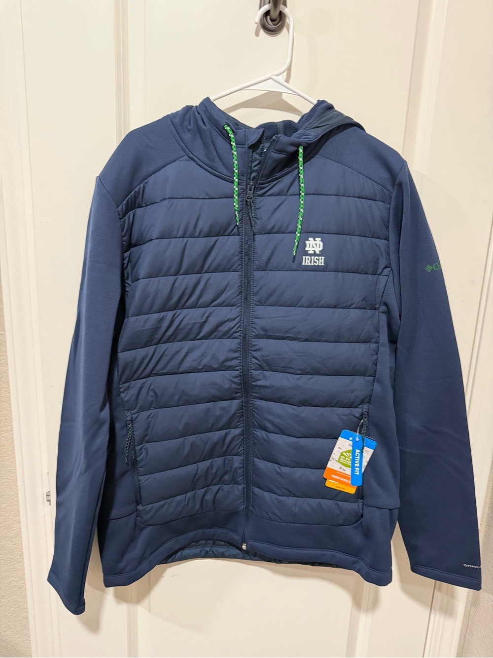 Columbia Notre Dame Fighting Irish Omni-Shield Full-Zip Jacket Men’s Large NWT